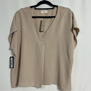 Eesome Beige V-Neck Blouse